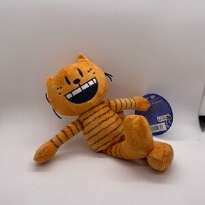 Dogman NWT Orange Striped Cat Plush Toy 8” Long Fun Movie Kids Soft Play Gift